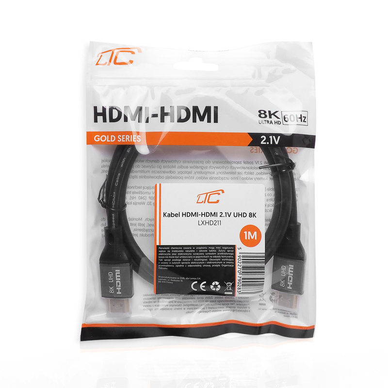 Kabel HDMI-HDMI (v2.1 | 8K | 1 m) czarny