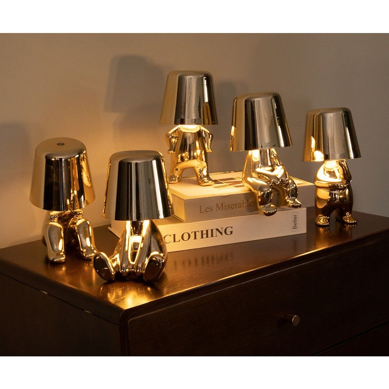 Lampka nocna GOLD MAN Art Deco siedzący (wzór 6) MLTL