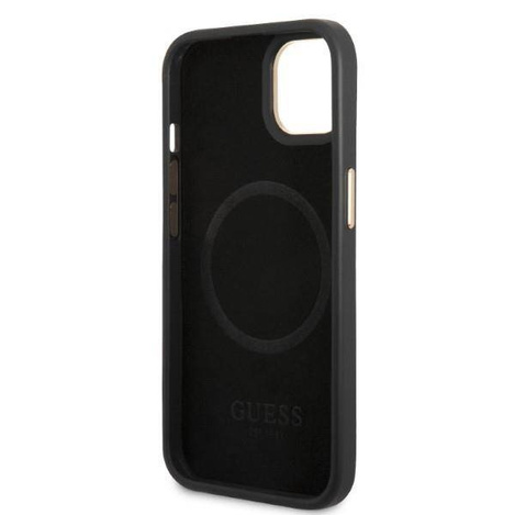 Guess Peony Logo Plate MagSafe - Etui iPhone 13 (czarny)