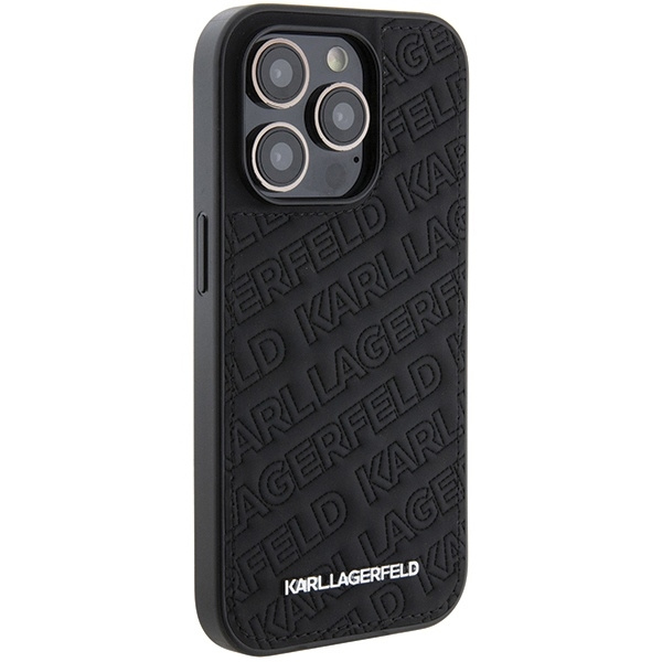 Karl Lagerfeld Quilted K Pattern case for iPhone 15 Pro - black