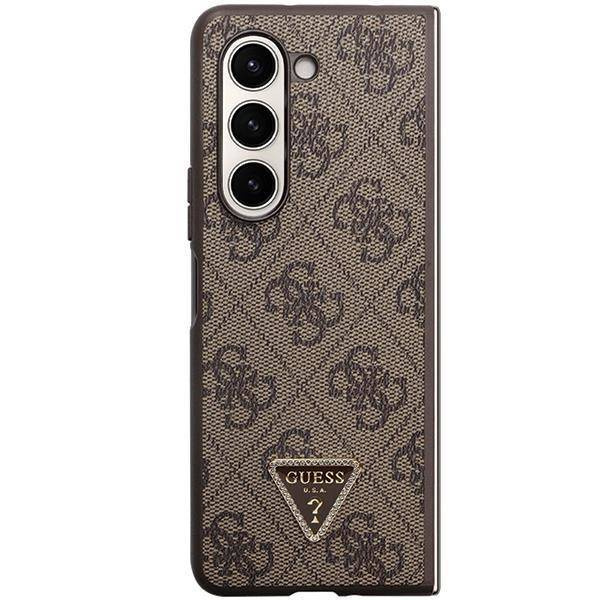 Guess nakładka do Samsung Z Fold5 GUHCZFD5P4TDPW czarna Leather 4G Triangle Strass