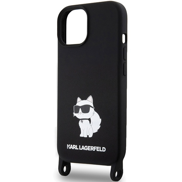 Karl Lagerfeld KLHCP15SSCBSCNK iPhone 15 6,1&quot; Hardcase schwarz/schwarz Crossbody Silikon Choupette