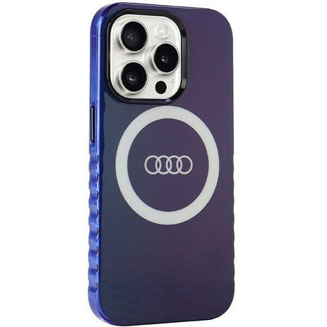 Audi IML Big Logo MagSafe Case iPhone 15 Pro 6.1" niebieski/navy blue hardcase AU-IMLMIP15P-Q5/D2-BE