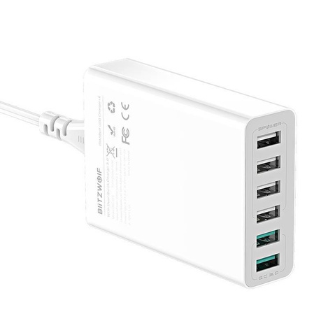 Blitzwolf BW-S15 Charger 6x USB , QC 3.0, 60 W (white)