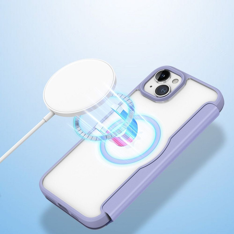 Dux Ducis Skin X Pro Magnetic Flip MagSafe Case iPhone 15 Plus - Purple