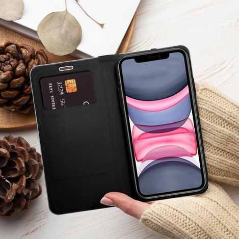 Kabura LUNA Book Carbon do IPHONE 16 Pro czarny