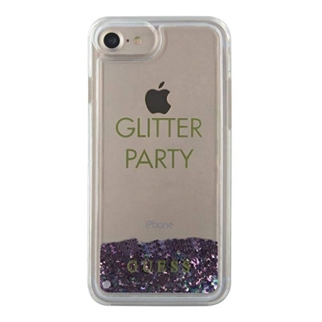 Guess GUHCP7GLUQPU iPhone 6/7/8 fioletowy/purple hard case Liquid Glitter Party