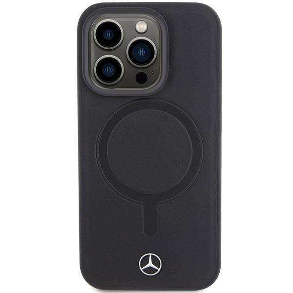 Etui Mercedes Smooth Leather MagSafe do iPhone 15 Pro - czarne