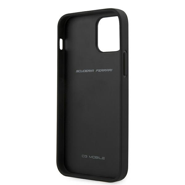 Ferrari FESPEHCP12MBK iPhone 12 Pro / iPhone 12 czarny/black hardcase On Track Perforated