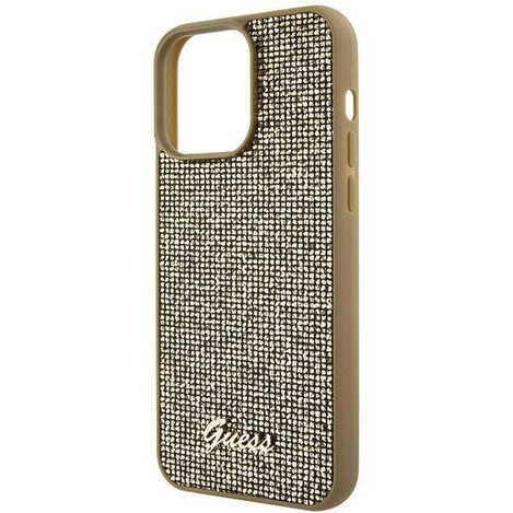 Guess Disco Metal Script Hülle für iPhone 15 Pro Max – Gold