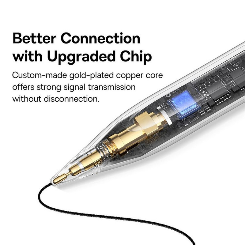 Baseus Smooth Writing 2 Stylus mit aktiver Spitze für iPad + USB-A – Lightning Kabel und austauschbare Spitze – Weiß
