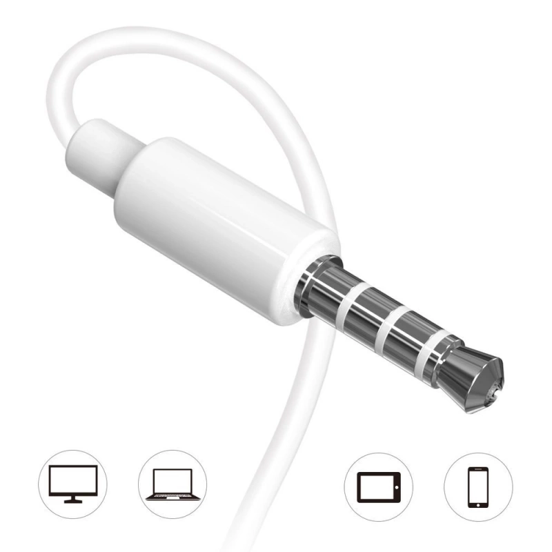 Dudao douszne przewodowe słuchawki mini jack 3.5mm zestaw słuchawkowy biały (X10S white)