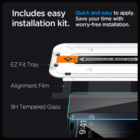 SPIGEN GLAS.TR EZ FIT IPHONE 15 PRO CLEAR 2-PACK
