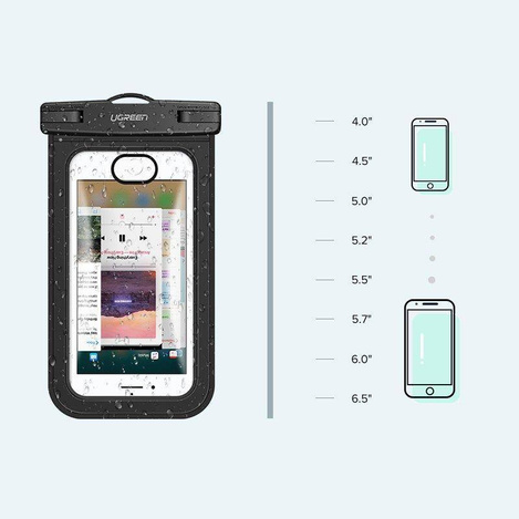Ugreen wodoodporne etui torebka na telefon IPX8 do 10m czarny (60959)