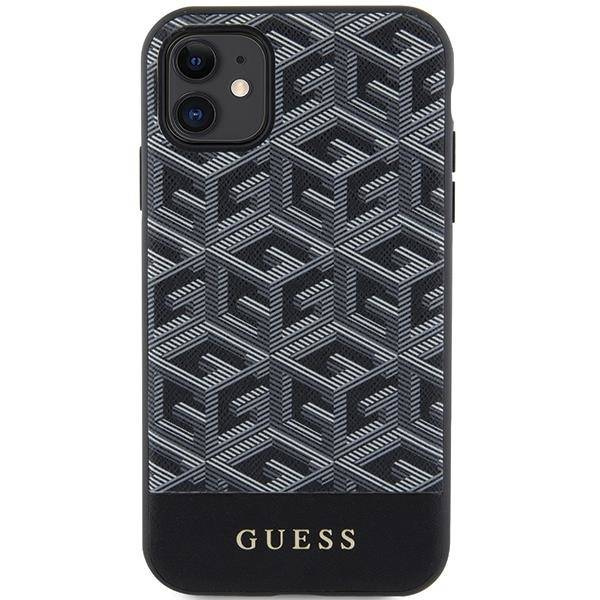 Guess GUHMN61HGCFSEK iPhone 11 / Xr 6,1" schwarz/schwarzes Hardcase GCube Stripes MagSafe