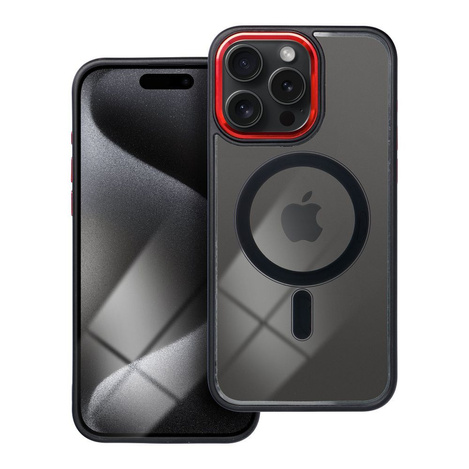 Futerał Color Edge Mag Cover kompatybilny z MagSafe do IPHONE 15 PRO MAX czarno czerwony