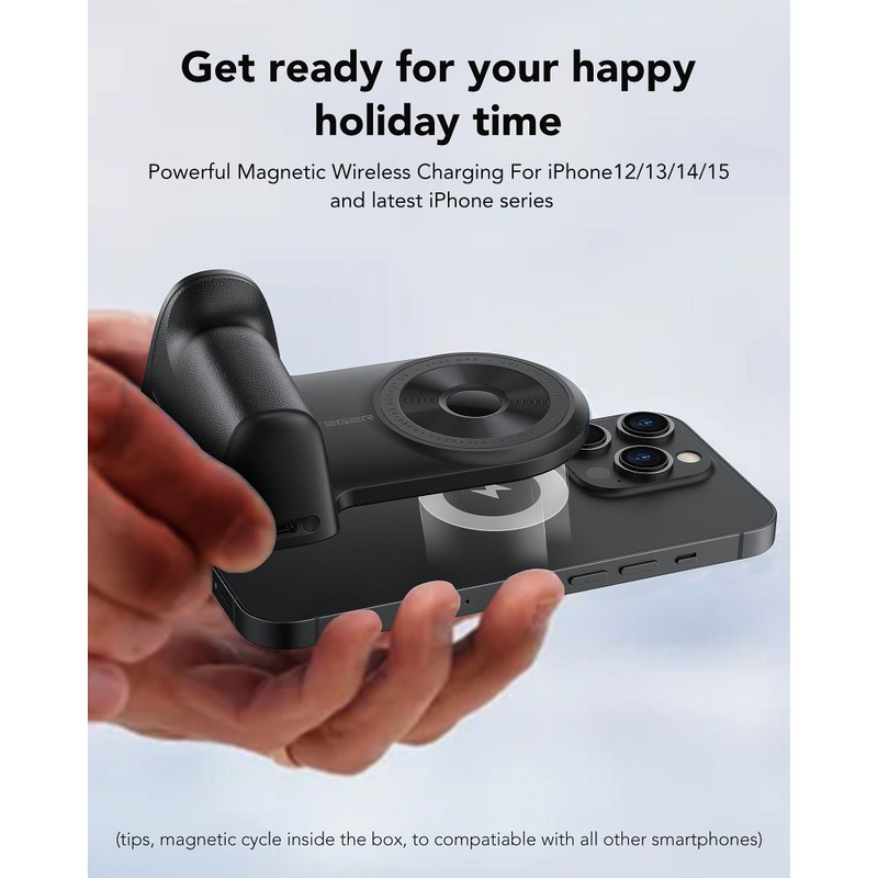 Bateria zewnętrzna (Powerbank) VEGER Tourist - 5 000mAh kompatybilny z MagSafe QC3.0 PD 20W czarny (W0569)