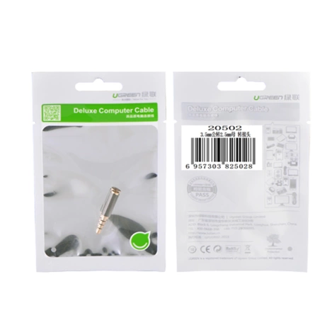 Ugreen adapter przejściówka z 2,5 mm (żeński) micro jack na 3,5 mm mini jack (męski) czarny (20502)