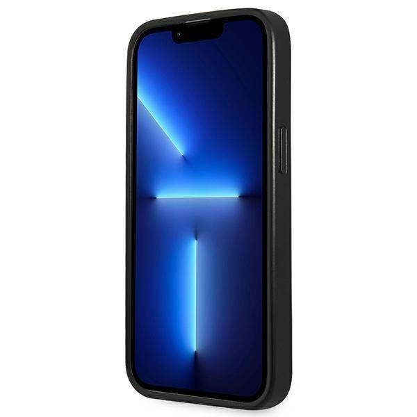 Original Case IPHONE 13 PRO Guess Hardcase Saffianotriangle Logo (GUHCP13LPSATLG) silver