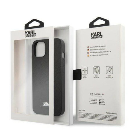 Oryginalne Etui IPHONE 13 MINI Karl Lagerfeld Hardcase Saffiano Plaque czarne