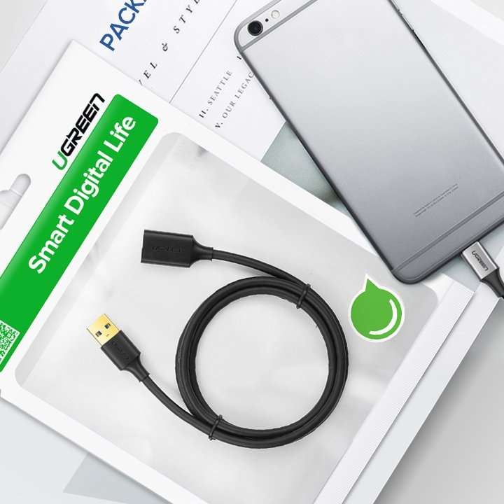 Ugreen Kabelverlängerungskabel USB 3.0 (weiblich) - USB 3.0 (männlich) Adapter 1m schwarz (10368)