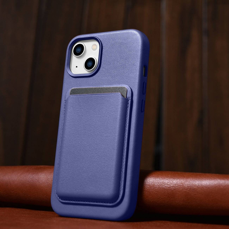 iCarer Case Leather genuine leather case for iPhone 14 Plus hellviolett () (MagSafe compatible)