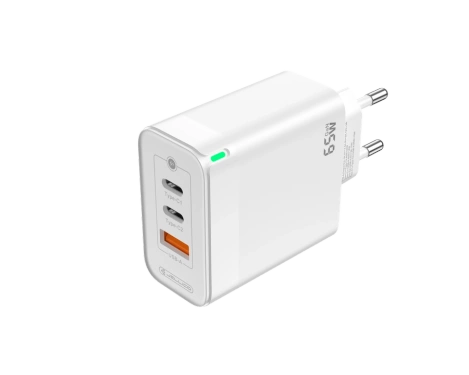 JELLICO ładowarka sieciowa C79 GaN PD 65W 2xUSB-C + 1xUSB QC3.0 Biały