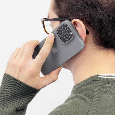 Kingxbar Plain Series Hülle für iPhone 13 Pro Max Silikonhülle grau