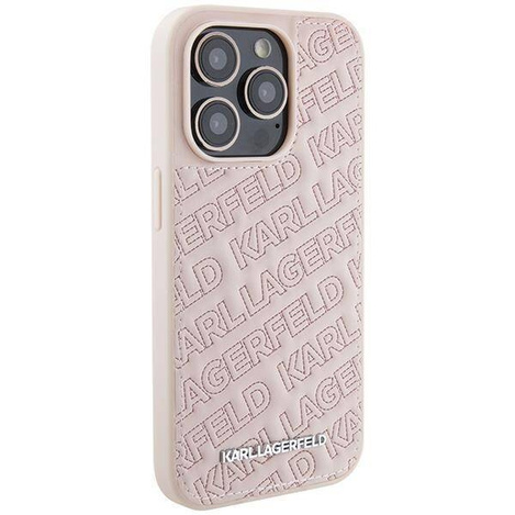 Etui Karl Lagerfeld Quilted K Pattern na iPhone 15 Pro Max - różowe