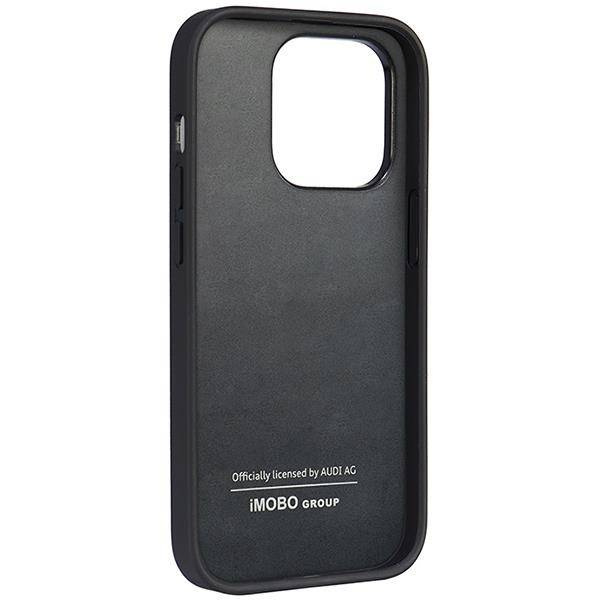 Audi Kunstleder iPhone 14 Pro 6,1&quot; schwarz/schwarz Hardcase AU-TPUPPCIP14P-TT/D1-BK