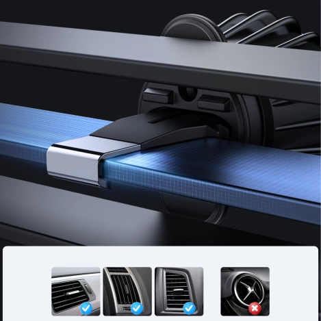 Joyroom magnetic car holder 15W wireless charger for air vent black (JR-ZS240)