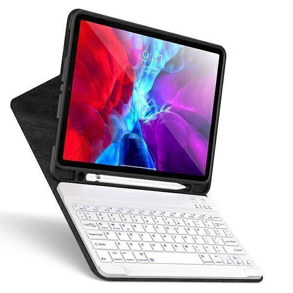 Etui APPLE IPAD AIR 10.9 2020 USAMS Winro Keyboard biała klawiatura (IP109YRU02) zielone