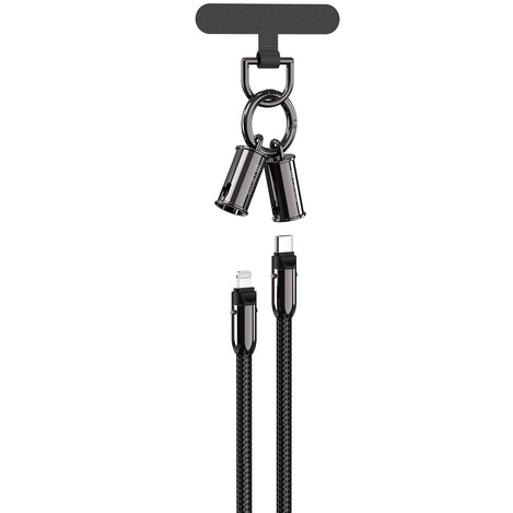 Devia kabel uniwersalna smycz 2w1 PD USB-C - Lightning 1,2 m 27W czarny