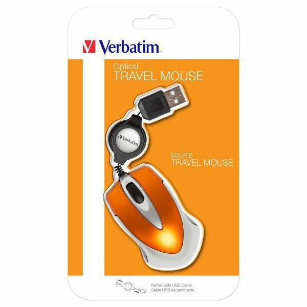 Verbatim Mysz optyczna Go Mini USB-A 1000 dpi pomarańczowy/orange 49023