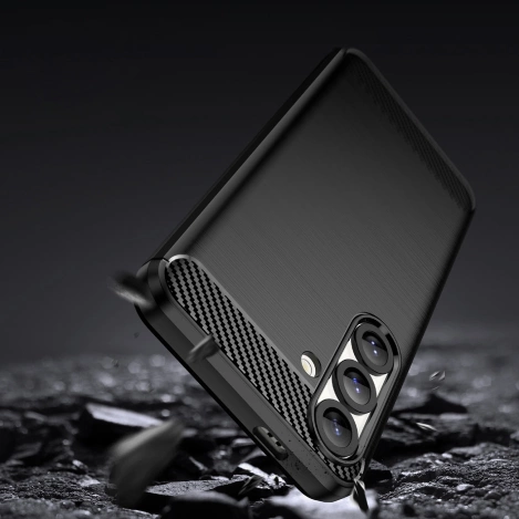 Etui silikonowe Carbon Case do Samsung Galaxy S25 - czarne