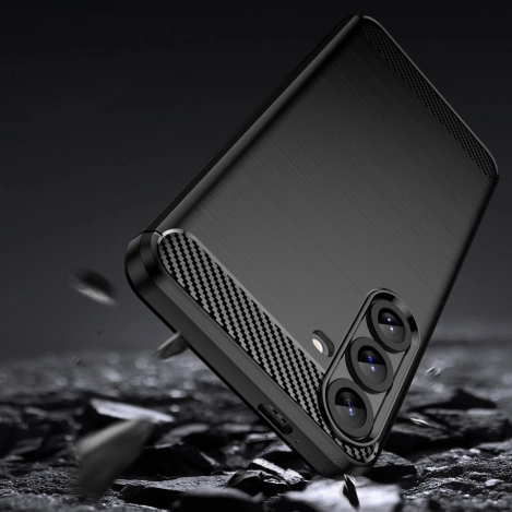 Etui silikonowe Carbon Case do Samsung Galaxy S25+ - czarne