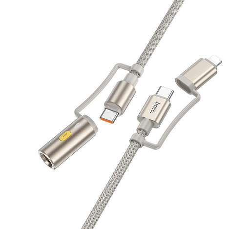 HOCO kabel All-in-one Typ C / Lightning do Typ C / Zapalniczka samochodowa PD 3A 60W U138 1,2 m czarny