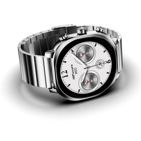 HIFUTURE smartwatch ze stali nierdzewnej ze sztuczną inteligencją AIX (OLED) (CORNING GORILLA GLASS) srebrny