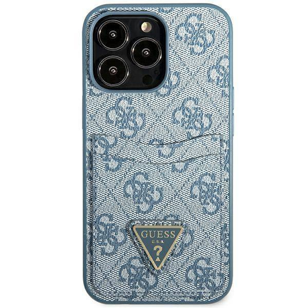 Etui IPHONE 13 PRO Guess Hardcase 4G Triangle Logo Cardslot (GUHCP13LP4TPB) niebieskie