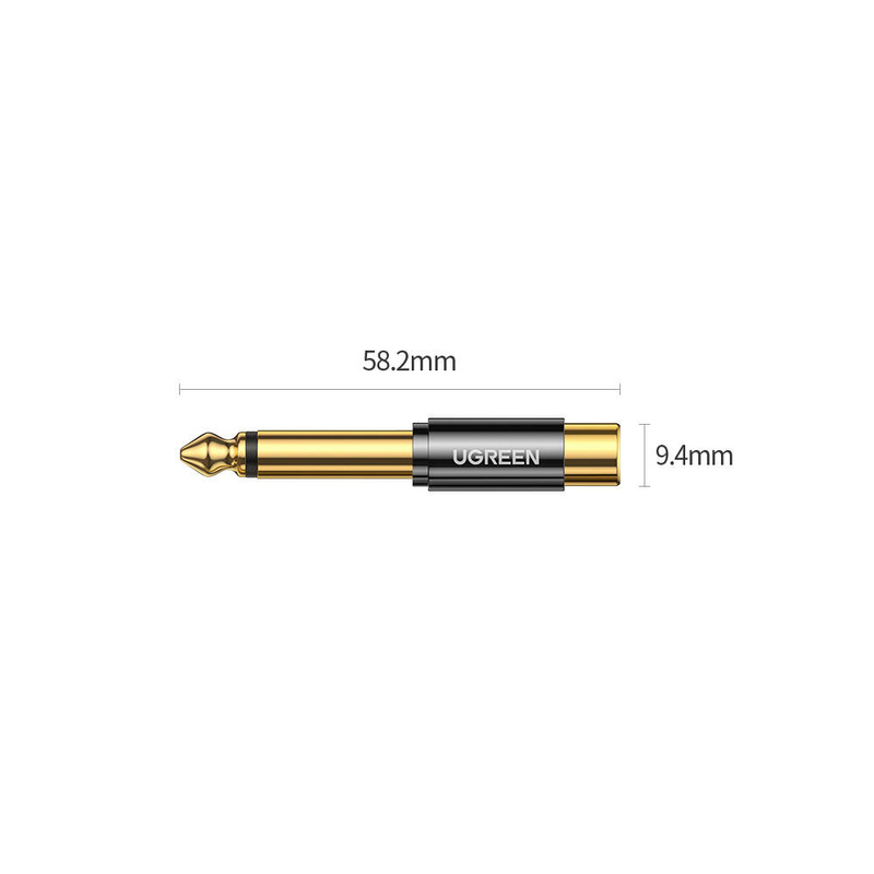 Ugreen adapter from 6.35 mm jack (male) to RCA (female) gold (AV169)