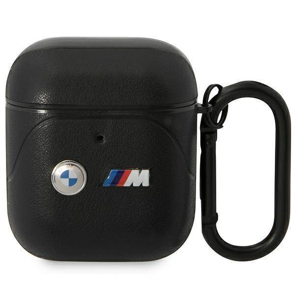 BMW BMA222PVTK AirPods 1/2 Hülle schwarz/schwarz Leder Curved Line