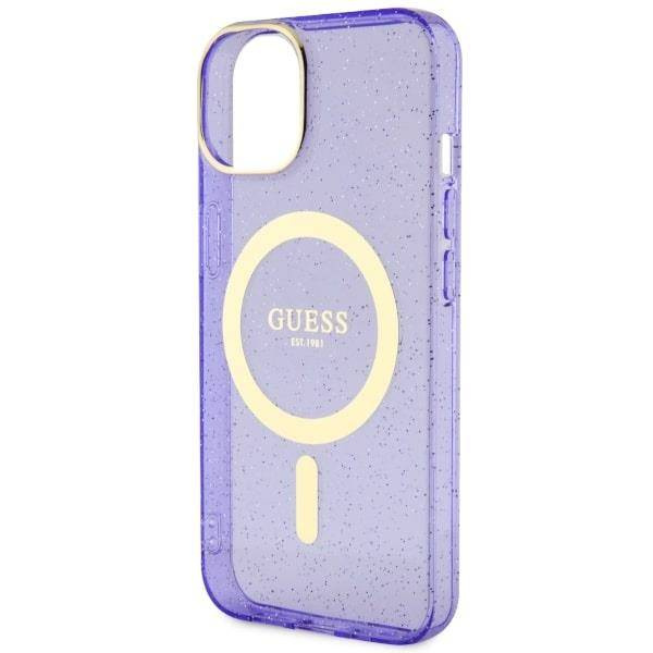 Guess GUHMP14MHCMCGU iPhone 14 Plus 6,7" lila/lila Hardcase Glitter Gold MagSafe