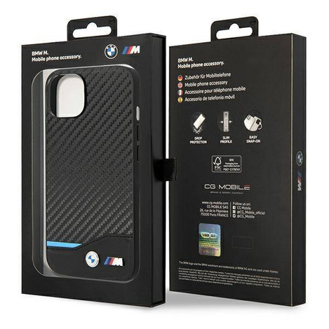 Hülle BMW BMHCP14S22NBCK iPhone 14 6.1 &quot;schwarz / schwarzes Leder Carbon