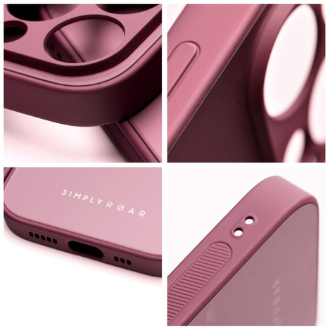 Futerał Roar Matte Glass Case - do iPhone 14 Pro bordowy