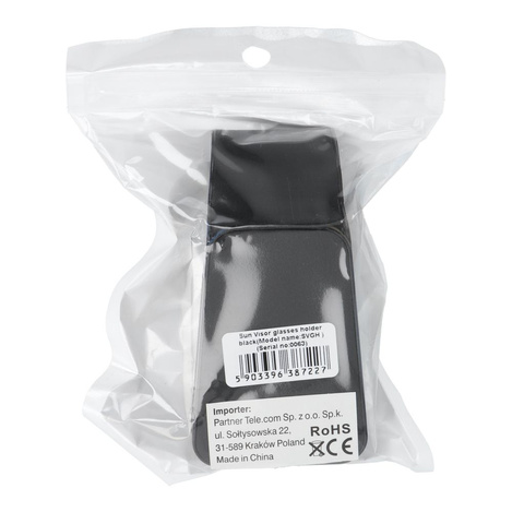 Uchwyt na okulary na daszek przeciwsłoneczny czarny