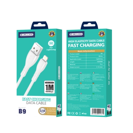 JELLICO Kabel B9 Lightning 3.1A 1M weiss