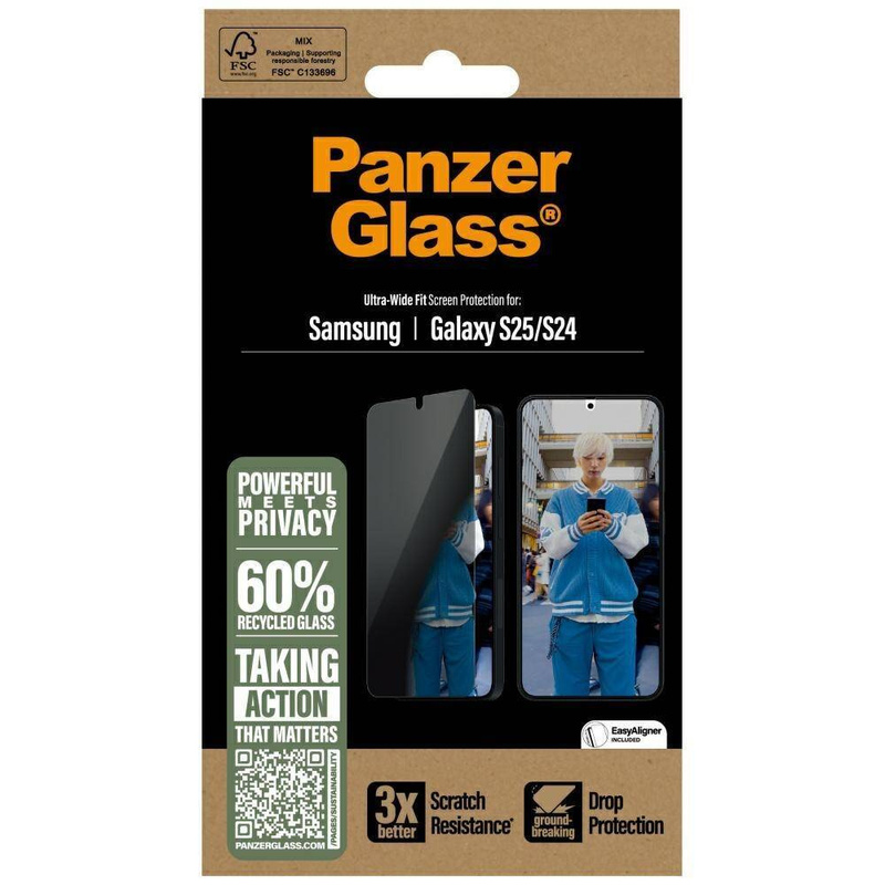 PanzerGlass Ultra-Wide Fit Sichtschutzglas für Samsung Galaxy S25