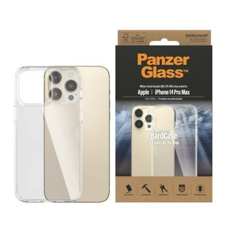 Case IPHONE 14 PRO MAX PanzerGlass HardCase Antibacterial Military (0404) Grade Clear transparent