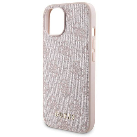 Zestaw Guess GUBPM5P15S4GEMGP iPhone 15 6.1" hardcase + Powerbank 5000mAh MagSafe różowy/pink 4G Metal Logo