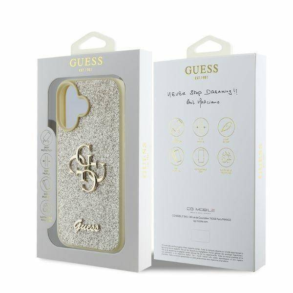 Guess GUHCP16SHG4SGD iPhone 16 6,1" złoty/gold HC Fixed Glitter Big 4G